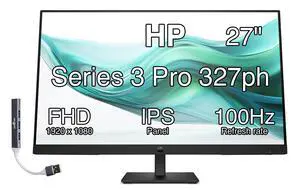 Series 3 Pro 327ph 27" IPS w/5ms Response Time, Flicker Free Monitor | Built-in 2x2W Speakers, Height Adjustable, Anti-Glare, VESA Mount (100mm), HDMI & Dockztorm USB Port Expander (B0CG8UT#ABA) Series 3 Pro 327ph 27" IPS w/5ms Response Time, Flicker Free Monitor | Built-in 2x2W Speakers, Height Adjustable, Anti-Glare, VESA Mount (100mm), HDMI & Dockztorm USB Port Expander (B0CG8UT#ABA)