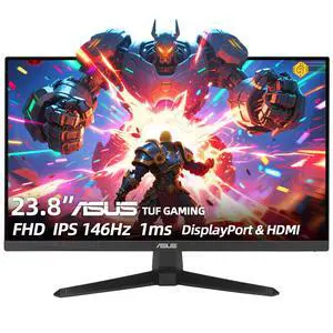 TUF Gaming 24" FHD Monitor, 146Hz, 1ms, IPS, 125% sRGB, ELMB, GamePlus, AMD FreeSync, Low Blue Light, Speakers, Variable Overdrive, DisplayWidget Center, DisplayPort & HDMI, Tilt, VESA, Black TUF Gaming 24" FHD Monitor, 146Hz, 1ms, IPS, 125% sRGB, ELMB, GamePlus, AMD FreeSync, Low Blue Light, Speakers, Variable Overdrive, DisplayWidget Center, DisplayPort & HDMI, Tilt, VESA, Black