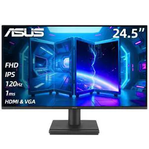 24.5" FHD Gaming Office Monitor, 120Hz, 1ms, Eye Care Monitor - IPS, 99% sRGB, Frameless, Adaptive-Sync, HDMI & VGA, Low Blue Light, Flicker Free, Tilt Adjustment, VESA, Black 24.5" FHD Gaming Office Monitor, 120Hz, 1ms, Eye Care Monitor - IPS, 99% sRGB, Frameless, Adaptive-Sync, HDMI & VGA, Low Blue Light, Flicker Free, Tilt Adjustment, VESA, Black