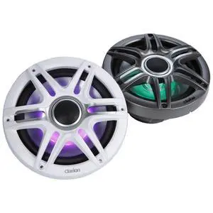CMSP-771RGB-SWG Premium 7.7-inch Coaxial Marine Speakers with Built-in RGB Illumination, 60W RMS, with White & Gray Metallic Grilles CMSP-771RGB-SWG Premium 7.7-inch Coaxial Marine Speakers with Built-in RGB Illumination, 60W RMS, with White & Gray Metallic Grilles