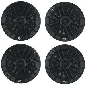 RM-PREMIUM-65 Black 6.5" 4-Ohm, Marine Boat Speakers, 4-Pack | 600W Peak, 150W RMS, 35Hz-20kHz, 93dB Sensitivity, True Coaxial Design, Weather-Resistant Grilles, Mounting Screws RM-PREMIUM-65 Black 6.5" 4-Ohm, Marine Boat Speakers, 4-Pack | 600W Peak, 150W RMS, 35Hz-20kHz, 93dB Sensitivity, True Coaxial Design, Weather-Resistant Grilles, Mounting Screws