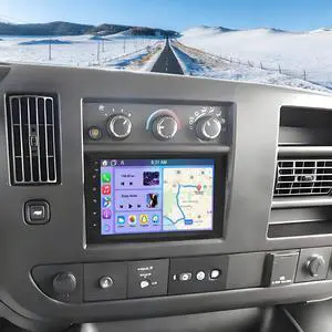 Car Stereo Radio for Chevy Express Van 2008-2019 w/CarPlay Android Auto | 8" Touchscreen Android 14 Double Din Car Audio Receiver w/Bluetooth GPS WiFi SWC BT Mirror Link, 2+32G Car Stereo Radio for Chevy Express Van 2008-2019 w/CarPlay Android Auto | 8" Touchscreen Android 14 Double Din Car Audio Receiver w/Bluetooth GPS WiFi SWC BT Mirror Link, 2+32G