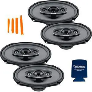 Audio 2 Pairs of X-690 UNO Series 6x9 4-Way Coaxial Speakers Audio 2 Pairs of X-690 UNO Series 6x9 4-Way Coaxial Speakers