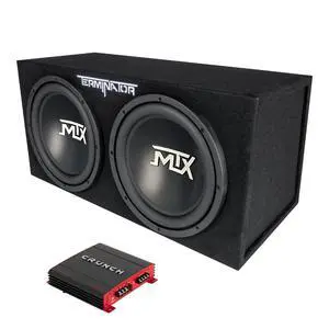 1000 Watt 2 Channel Amplifier with MTX 12 Inch Subwoofer Enclosure | Car Audio Amplifier and Subwoofer Bundle, 1200 Watt Dual Loaded Sub Box for Bass, Car and Truck Stereo Systems 1000 Watt 2 Channel Amplifier with MTX 12 Inch Subwoofer Enclosure | Car Audio Amplifier and Subwoofer Bundle, 1200 Watt Dual Loaded Sub Box for Bass, Car and Truck Stereo Systems