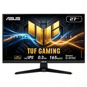 TUF 27" QHD 165Hz IPS Gaming Monitor, 0.3ms, G-Sync Compatible | AMD FreeSync Premium, ELMB blur reduction, 2xHDMI+1xDP, built-in speakers, VESA mount for gaming & daily office TUF 27" QHD 165Hz IPS Gaming Monitor, 0.3ms, G-Sync Compatible | AMD FreeSync Premium, ELMB blur reduction, 2xHDMI+1xDP, built-in speakers, VESA mount for gaming & daily office