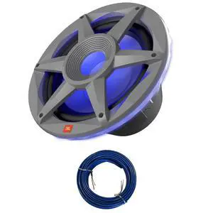JBL Stadium SD102GAM 10" 900 Watts Max Power RGB LED Gray Marine Subwoofer with Selectable Smart Impedance (2 to 4 ohms) (Single) Bundle Combo with 20 Feet 16 Gauge Speaker Wire JBL Stadium SD102GAM 10" 900 Watts Max Power RGB LED Gray Marine Subwoofer with Selectable Smart Impedance (2 to 4 ohms) (Single) Bundle Combo with 20 Feet 16 Gauge Speaker Wire