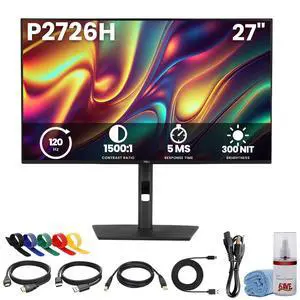 Pro P2726H 27" FHD 1920 x 1080 at 120Hz IPS Monitor Bundle | For Home & Office | HDMI, DisplayPort, 16:9 IPS Panel, USB-C 15W Hub, 99% sRGB + USB-C Cable + LCD Cleaning Kit (NEW MODEL) Pro P2726H 27" FHD 1920 x 1080 at 120Hz IPS Monitor Bundle | For Home & Office | HDMI, DisplayPort, 16:9 IPS Panel, USB-C 15W Hub, 99% sRGB + USB-C Cable + LCD Cleaning Kit (NEW MODEL)