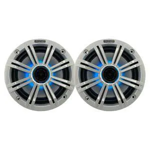 6.5" 195 Watt Peak Power Marine OEM Replacement RGB Multicolor LED Boat Audio Speakers (Pair) with White Grilles 6.5" 195 Watt Peak Power Marine OEM Replacement RGB Multicolor LED Boat Audio Speakers (Pair) with White Grilles