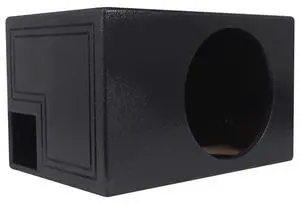 RQB12 12" QBOMB Vented Sub Enclosure Box, Bedliner Finish | Made in USA, 3/4" MDF, Tuned 43Hz, 8.75" Mounting Depth, 1.8 Cu Ft, Weather Resistant, Glued/Stapled/Silicone Sealed RQB12 12" QBOMB Vented Sub Enclosure Box, Bedliner Finish | Made in USA, 3/4" MDF, Tuned 43Hz, 8.75" Mounting Depth, 1.8 Cu Ft, Weather Resistant, Glued/Stapled/Silicone Sealed