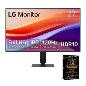 27 Inch IPS FHD (1920 x 1080) 120Hz HDR10 Flicker Safe Monitor with Slim Stand + 12 Month CPS Protection Plan,1080p, 1ms MBR, AMD FreeSync, Eye Comfort, Tilt Adjustable & Reader Mode (27, Inches) 27 Inch IPS FHD (1920 x 1080) 120Hz HDR10 Flicker Safe Monitor with Slim Stand + 12 Month CPS Protection Plan,1080p, 1ms MBR, AMD FreeSync, Eye Comfort, Tilt Adjustable & Reader Mode (27, Inches)