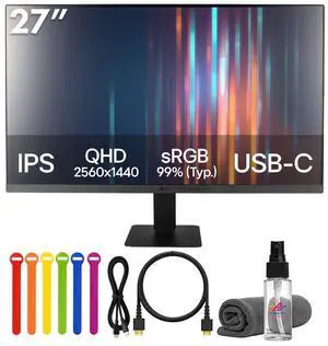 27U631A-B 27" QHD (2560×1440) Monitor Bundle | IPS Display, 100Hz Refresh Rate, 5ms Response, HDR10, Reader Mode, Flicker Safe, USB-C, HDMI & Adjustable Tilt + USB-C Cable + Cable Ties + More 27U631A-B 27" QHD (2560×1440) Monitor Bundle | IPS Display, 100Hz Refresh Rate, 5ms Response, HDR10, Reader Mode, Flicker Safe, USB-C, HDMI & Adjustable Tilt + USB-C Cable + Cable Ties + More