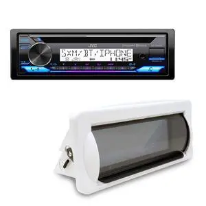 KD-T92MBS CAMC1W Marine Radio Mount Bundle | Marine CD receiver with Bluetooth, USB, 13-band EQ and variable-color illumination; includes white CAMC1W single-DIN mount KD-T92MBS CAMC1W Marine Radio Mount Bundle | Marine CD receiver with Bluetooth, USB, 13-band EQ and variable-color illumination; includes white CAMC1W single-DIN mount