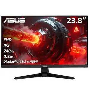 TUF Gaming 24" FHD Monitor, 240Hz, 0.3ms, Fast IPS, G-SYNC Compatible, FreeSync Premium, Extreme Low Motion Blur Sync, 99% sRGB, DisplayPort& 2 x HDMI, Tilt Adjustment, Gaming AI, Black TUF Gaming 24" FHD Monitor, 240Hz, 0.3ms, Fast IPS, G-SYNC Compatible, FreeSync Premium, Extreme Low Motion Blur Sync, 99% sRGB, DisplayPort& 2 x HDMI, Tilt Adjustment, Gaming AI, Black