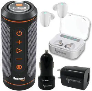 Bushnell Wingman 2 GPS Golf Speaker with White Earbuds - Wall/Car Adapters Bundle Bushnell Wingman 2 GPS Golf Speaker with White Earbuds - Wall/Car Adapters Bundle
