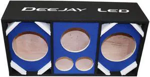 Two 8-in Woofers Plus Two Tweeters and One Horn Blue Empty Chuchera Speaker Enclosure - D8T2H1BLUE Two 8-in Woofers Plus Two Tweeters and One Horn Blue Empty Chuchera Speaker Enclosure - D8T2H1BLUE