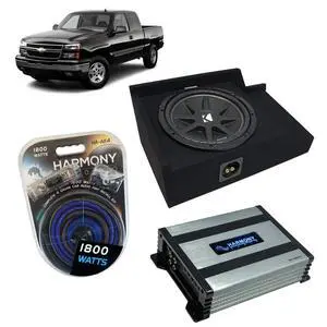 Kicker Comp C10 Single 10" Sub Box with Amp Fits 99-06 Silverado Ext Cab | Matched mono power included, Loaded subwoofers pre-mounted for your Chevy, tough charcoal carpet, 10 inch sealed fit Kicker Comp C10 Single 10" Sub Box with Amp Fits 99-06 Silverado Ext Cab | Matched mono power included, Loaded subwoofers pre-mounted for your Chevy, tough charcoal carpet, 10 inch sealed fit