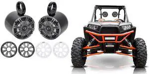 Pair 45KM654 6.5" 390w Marine Boat Speakers KM65 w/Charcoal with White Grilles Bundle with 2 Rockville MAC65B 6.5" Black Aluminum Wakeboard Tower Speaker Pod Enclosures Pair 45KM654 6.5" 390w Marine Boat Speakers KM65 w/Charcoal with White Grilles Bundle with 2 Rockville MAC65B 6.5" Black Aluminum Wakeboard Tower Speaker Pod Enclosures