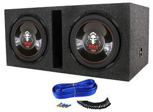 BOSS Audio P126DVC 12 Inch 2300 Watt Car Subwoofers with Dual Voice Coil and QBASS12 Q Power 12 Inch Dual Heavy Duty Vented Subwoofer Box Enclosure BOSS Audio P126DVC 12 Inch 2300 Watt Car Subwoofers with Dual Voice Coil and QBASS12 Q Power 12 Inch Dual Heavy Duty Vented Subwoofer Box Enclosure