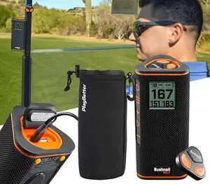 Bushnell Wingman View Golf Speaker Pouch Bundle | Easy-to-Read LCD Display, Bluetooth Music & Audible GPS Distances | Includes Protective Wingman Pouch & Magnetic Cart Mount Bushnell Wingman View Golf Speaker Pouch Bundle | Easy-to-Read LCD Display, Bluetooth Music & Audible GPS Distances | Includes Protective Wingman Pouch & Magnetic Cart Mount