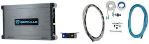 DBM13 3000W Peak/750W RMS Marine Amplifier with RMWK4 Wire Kit | Mono, 2-Ohm, Class D, MOSFET, Bass Remote, Subsonic Filter, Bass EQ, RCA Input, 4 AWG Waterproof, Boat, 2-Items DBM13 3000W Peak/750W RMS Marine Amplifier with RMWK4 Wire Kit | Mono, 2-Ohm, Class D, MOSFET, Bass Remote, Subsonic Filter, Bass EQ, RCA Input, 4 AWG Waterproof, Boat, 2-Items