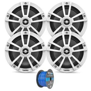 2 Pairs (Qty 4) of Infinity 6.5" 225 Watts Peak Power Water-Resistant Coaxial 2-Way Boat Outdoor Powersports Audio Speakers Bundle (Bulk Packaging) Grade Speaker Wire 2 Pairs (Qty 4) of Infinity 6.5" 225 Watts Peak Power Water-Resistant Coaxial 2-Way Boat Outdoor Powersports Audio Speakers Bundle (Bulk Packaging) Grade Speaker Wire