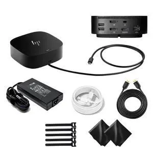HP 5YH26AV#ABA USB-C G5 Dock - HP HSN-IX02 L64086-001 L75125-001 Docking Station for Laptop Dual Monitor and Charging Bundle w/ 120W AC Adapter, HDMI Cable, USB-C Cable, Fiber Cloth, Cable Ties HP 5YH26AV#ABA USB-C G5 Dock - HP HSN-IX02 L64086-001 L75125-001 Docking Station for Laptop Dual Monitor and Charging Bundle w/ 120W AC Adapter, HDMI Cable, USB-C Cable, Fiber Cloth, Cable Ties