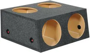RQ12A-4 Quad 12" Sealed Subwoofer Enclosure, 2 Front / 2 Top | Made in USA, 3/4" MDF, Angled Design, Gold Spring Terminals, 11" Mounting Depth, 0.85 Cu Ft Per Sub RQ12A-4 Quad 12" Sealed Subwoofer Enclosure, 2 Front / 2 Top | Made in USA, 3/4" MDF, Angled Design, Gold Spring Terminals, 11" Mounting Depth, 0.85 Cu Ft Per Sub