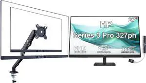 HP Series 3 Pro 327ph 27" FHD IPS Monitor with 5ms Response Time, Anti-Glare, Flicker Free, VESA Mount (100mm), Displayport, HDMI, Black Color (B0CG8UT#ABA) w/DKZ Hub & ErgoFlexy Single Mount Arm HP Series 3 Pro 327ph 27" FHD IPS Monitor with 5ms Response Time, Anti-Glare, Flicker Free, VESA Mount (100mm), Displayport, HDMI, Black Color (B0CG8UT#ABA) w/DKZ Hub & ErgoFlexy Single Mount Arm