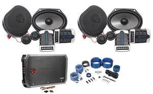 RV68.2C 6x8/5x7 Component Speakers 2-Pair Bundle with Amplifier | 900W Peak / 170W RMS per Pair, 4-Ohm, 2-Way Crossovers, RXA-F1 4-Channel Amp, 4 AWG Wire Kit, 6-Items RV68.2C 6x8/5x7 Component Speakers 2-Pair Bundle with Amplifier | 900W Peak / 170W RMS per Pair, 4-Ohm, 2-Way Crossovers, RXA-F1 4-Channel Amp, 4 AWG Wire Kit, 6-Items
