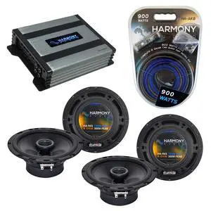 R65 6.5 Speakers Pair with Amp Fits Jeep Wrangler 2007-2017 | Rhythm Series 300 watt rating, JK amplifier bundle deal, A400.4 4-channel 800 watt power, OEM replacement fit R65 6.5 Speakers Pair with Amp Fits Jeep Wrangler 2007-2017 | Rhythm Series 300 watt rating, JK amplifier bundle deal, A400.4 4-channel 800 watt power, OEM replacement fit
