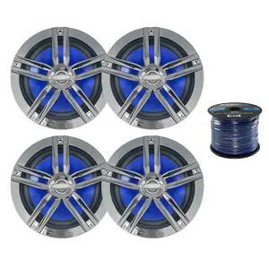 2 x 180W 6.5" Water-Resistant Loudspeakers (Charcoal) (2 Pairs), Enrock Audio Marine Grade Spool: 50 Foot 16-Gauge Speaker Wire 2 x 180W 6.5" Water-Resistant Loudspeakers (Charcoal) (2 Pairs), Enrock Audio Marine Grade Spool: 50 Foot 16-Gauge Speaker Wire
