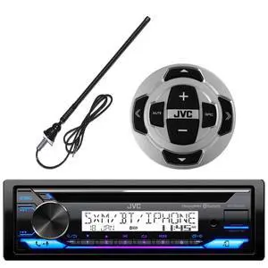 Single DIN in-Dash Marine Boat Yacht Bluetooth Radio USB AUX Stereo CD Player Receiver Bundle Combo with Wired Radio Remote and Enrock Long Range Marine Radio Antenna Single DIN in-Dash Marine Boat Yacht Bluetooth Radio USB AUX Stereo CD Player Receiver Bundle Combo with Wired Radio Remote and Enrock Long Range Marine Radio Antenna