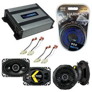 Compatible with Jeep Comanche Pickup 86-92 Speaker Replacement Kicker Bundle DSC5 DSC46 & Harmony HA-A400.4 Amp Compatible with Jeep Comanche Pickup 86-92 Speaker Replacement Kicker Bundle DSC5 DSC46 & Harmony HA-A400.4 Amp