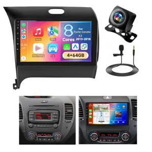 8Core 4+64G Radio for KIA Forte Cerato K3 2013-2018 with Wireless Carplay Android Auto, 9'' Touch Screen for Forte Stereo Bluetooth, 32EQ DSP, GPS, WiFi, 59UI, FM, SWC, Mic, Backup Cam 8Core 4+64G Radio for KIA Forte Cerato K3 2013-2018 with Wireless Carplay Android Auto, 9'' Touch Screen for Forte Stereo Bluetooth, 32EQ DSP, GPS, WiFi, 59UI, FM, SWC, Mic, Backup Cam