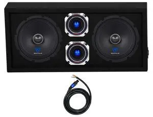 CH102SP Black Chuchero Car Audio Enclosure with 2 RXM88 Drivers | 5/8" MDF, 2 RT4 tweeters 120W Peak / 60W RMS, 2 RXM88 8" mid-bass drivers 250W Peak / 125W RMS, 12' Speakon cable, 5-items CH102SP Black Chuchero Car Audio Enclosure with 2 RXM88 Drivers | 5/8" MDF, 2 RT4 tweeters 120W Peak / 60W RMS, 2 RXM88 8" mid-bass drivers 250W Peak / 125W RMS, 12' Speakon cable, 5-items