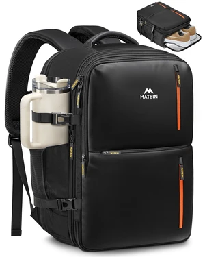 Travel Backpack with Shoe Compartment Removable for Frontier Airline 18x14x8 Personal Item Bag, Expandable, Airline Approved Underseat Backpack, Fit 17" Laptop, Carry on Bag Luggage, Mochila Travel Backpack with Shoe Compartment Removable for Frontier Airline 18x14x8 Personal Item Bag, Expandable, Airline Approved Underseat Backpack, Fit 17" Laptop, Carry on Bag Luggage, Mochila