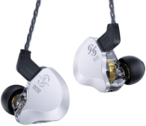 CCZ DC02 in Ear Monitors Wired Headphones, Magnetic Circuit DD HiFi Stereo Musician Earbuds Wired in-Ear Earphones, Gaming Earbuds, Detachable IEM Cable for Singer, Stage, Studio (Silver, without Mic) CCZ DC02 in Ear Monitors Wired Headphones, Magnetic Circuit DD HiFi Stereo Musician Earbuds Wired in-Ear Earphones, Gaming Earbuds, Detachable IEM Cable for Singer, Stage, Studio (Silver, without Mic)