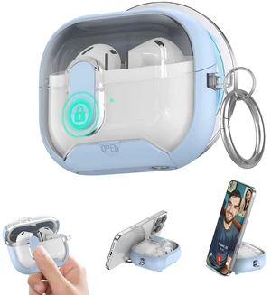 for Samsung Galaxy Buds 3/Buds3 pro/Buds3 FE Case with Phone Stand, Full Body Shockproof Secure Lock Clip Protective Cover for Galaxy Buds 3/Buds3 pro/Buds3 FE with Carabiner(Light Blue) for Samsung Galaxy Buds 3/Buds3 pro/Buds3 FE Case with Phone Stand, Full Body Shockproof Secure Lock Clip Protective Cover for Galaxy Buds 3/Buds3 pro/Buds3 FE with Carabiner(Light Blue)