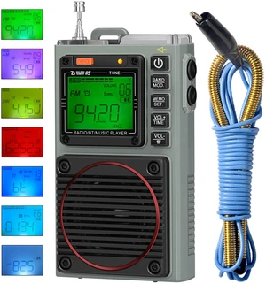 Shortwave Radio, Portable Weather Radios with 7 Backlight Colors and APP Control, AM FM VHF SW WB Receiver with Bluetooth, Radio Recording, 6 EQ Modes Rechargeable Flashlight SOS Alarm ZWS-787 Shortwave Radio, Portable Weather Radios with 7 Backlight Colors and APP Control, AM FM VHF SW WB Receiver with Bluetooth, Radio Recording, 6 EQ Modes Rechargeable Flashlight SOS Alarm ZWS-787