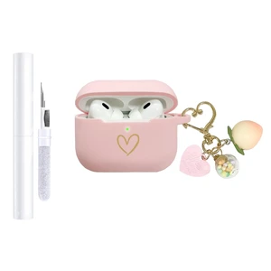 Compatible with AirPods Pro 3 Case Cover 2025, Soft Silicone Case with Gold Heart Pattern for AirPods Pro 3rd Generation Case with Pendant Keychain for Girls Women (Pink) Compatible with AirPods Pro 3 Case Cover 2025, Soft Silicone Case with Gold Heart Pattern for AirPods Pro 3rd Generation Case with Pendant Keychain for Girls Women (Pink)
