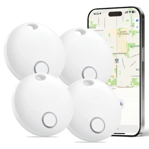 Bluetooth Tracker Tags, Works with Apple Find My, White, 4 Pack IP67 Waterproof Item Finder With Replaceable Battery And 180ft Range For Keys, Luggage, Backpacks And Wallets, iOS Only Bluetooth Tracker Tags, Works with Apple Find My, White, 4 Pack IP67 Waterproof Item Finder With Replaceable Battery And 180ft Range For Keys, Luggage, Backpacks And Wallets, iOS Only