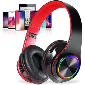 Kids Bluetooth Over Ear Headphones with LED Lights,BlackRed Built-in Mic, Bluetooth 5.0, Wired and Wireless Foldable Stereo Headphones for Classroom, Office, Tablet, Airplane,Travel Kids Bluetooth Over Ear Headphones with LED Lights,BlackRed Built-in Mic, Bluetooth 5.0, Wired and Wireless Foldable Stereo Headphones for Classroom, Office, Tablet, Airplane,Travel