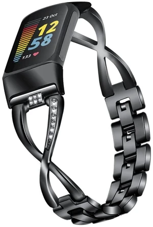 Compatible with Fitbit Charge 5 Bands for Women Girl Metal Replacement Charge 5 Band Wristbands Strap with Bling Crystal Diamond Rhinestone Bracelet Bangle for Charge 5 (Black) Compatible with Fitbit Charge 5 Bands for Women Girl Metal Replacement Charge 5 Band Wristbands Strap with Bling Crystal Diamond Rhinestone Bracelet Bangle for Charge 5 (Black)