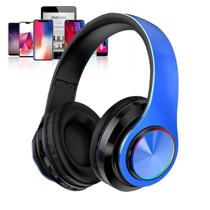Kids Bluetooth Over Ear Headphones with LED Lights,Blue Built-in Mic, Bluetooth 5.0, Wired and Wireless Foldable Stereo Headphones for Classroom, Office, Tablet, Airplane,Travel Kids Bluetooth Over Ear Headphones with LED Lights,Blue Built-in Mic, Bluetooth 5.0, Wired and Wireless Foldable Stereo Headphones for Classroom, Office, Tablet, Airplane,Travel