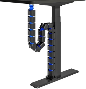 Under Desk Cable Management Spine, Screw-On Vertebrae Cord Organizer for Standing Desk, Length-Adjustable with 20 Modular Segments for Office & Gaming Desks, Blue Under Desk Cable Management Spine, Screw-On Vertebrae Cord Organizer for Standing Desk, Length-Adjustable with 20 Modular Segments for Office & Gaming Desks, Blue