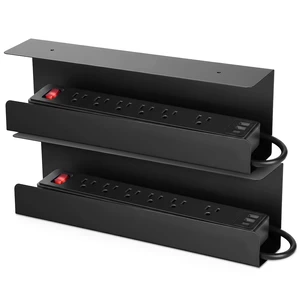 2 Pack Under Desk Cable Management Tray,Hold 11 lbs, 16 x 5 x 3 Inch, Black Heavy Duty Steel, Power Strip Holder, Cord Organizer, Cable Rack, Wire Management for Office Workspace, Reduces Desk Clutter 2 Pack Under Desk Cable Management Tray,Hold 11 lbs, 16 x 5 x 3 Inch, Black Heavy Duty Steel, Power Strip Holder, Cord Organizer, Cable Rack, Wire Management for Office Workspace, Reduces Desk Clutter