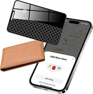 Compatible with AirTag Wallet Tracker, Smart Card Finder, Apple MFi Compatible (iOS Only), App Controlled Anti Loss GPS Tracker, IP68 Waterproof, Item Locator for Luggage Tags, Purses Compatible with AirTag Wallet Tracker, Smart Card Finder, Apple MFi Compatible (iOS Only), App Controlled Anti Loss GPS Tracker, IP68 Waterproof, Item Locator for Luggage Tags, Purses