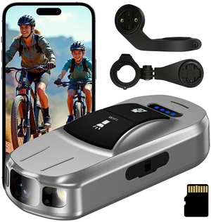 Portable Mini Bike Camera Front/Rear with Gravity Anti-Shake, 7H Loop Recording Video Recorder, 2000mAh IPX6 Waterproof Small Pocket Cam for Cycling, Vlogging, Sports Travel Security Cam (Silver) Portable Mini Bike Camera Front/Rear with Gravity Anti-Shake, 7H Loop Recording Video Recorder, 2000mAh IPX6 Waterproof Small Pocket Cam for Cycling, Vlogging, Sports Travel Security Cam (Silver)