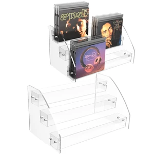 2 Pack 3Tier Clear Acrylic CD Organizers, Display Rack Holds up to 36 Standard DVD Cases for Media Storage and Organization 2 Pack 3Tier Clear Acrylic CD Organizers, Display Rack Holds up to 36 Standard DVD Cases for Media Storage and Organization