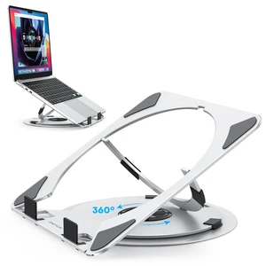 Portable Laptop Stand for Desk, Ergonomic Computer Stand with 360° Rotating Base, 5-Level Adjustable Aluminum Foldable Mount, Compatible for 10-15.6" Laptops Portable Laptop Stand for Desk, Ergonomic Computer Stand with 360° Rotating Base, 5-Level Adjustable Aluminum Foldable Mount, Compatible for 10-15.6" Laptops